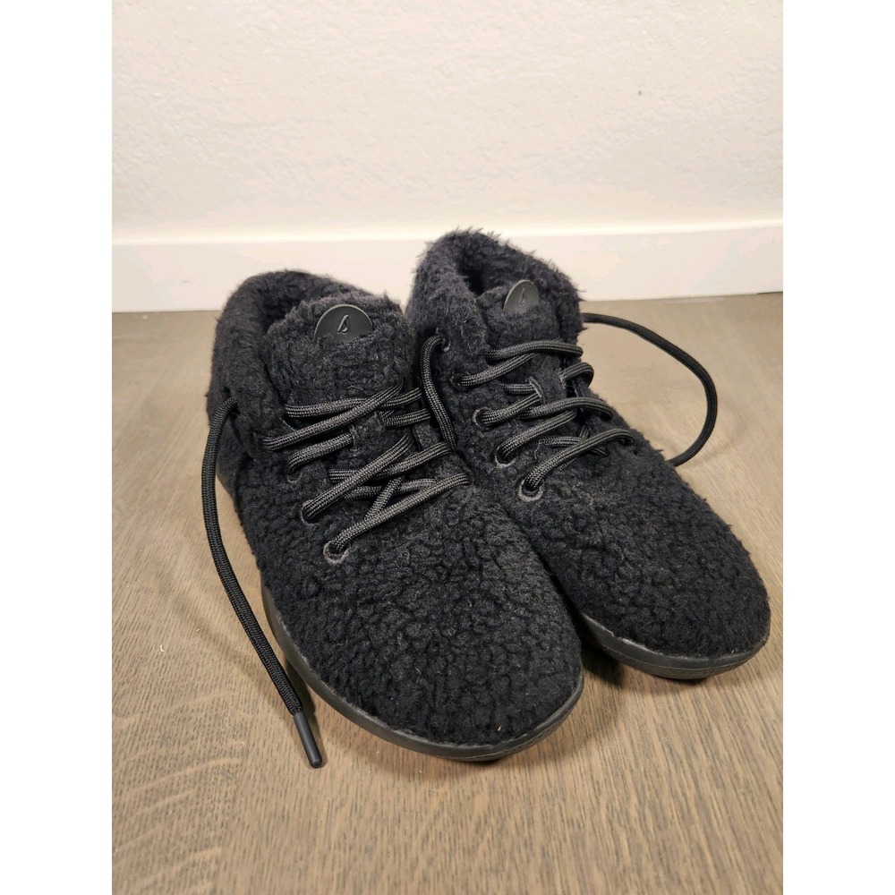 NEW $119 ALLBIRDS Womens 9 Merino WOOL RUNNER FLUFF BLACK SHOES SNEAKER SHERPA